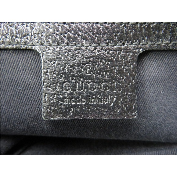 Gucci Black Patterned Handbag with Gold Details - Picture 12 of 14